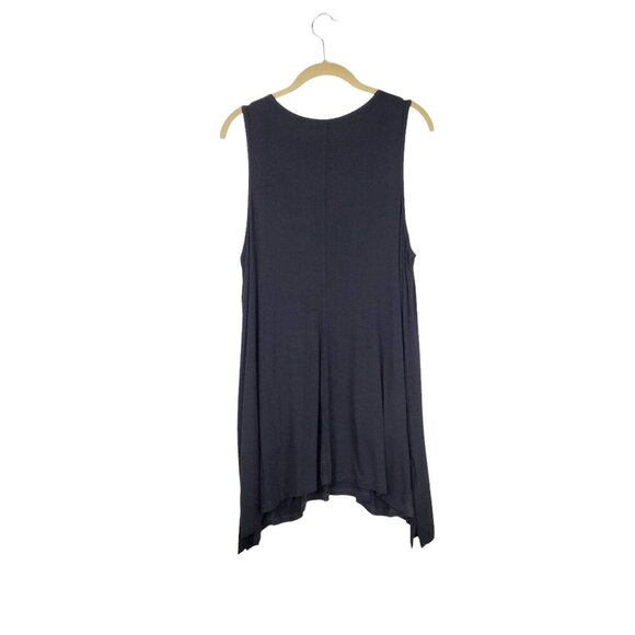 Heartstring Tunic Sleeveless Pocket Top Black Lagenlook Womens Size Large - Picture 2 of 8